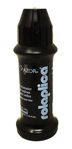 Tinta Para Sello Azor Negro Rolaplica 60 Mililitros 1 Pz