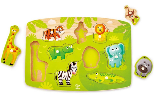 Puzzle Tirador Animales Selva  10 Pzas Hp0013.d Impobarato