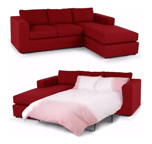 Sillon  Esquinero Chenille Cama 2 Plazas 1/2  Oasis Muebles