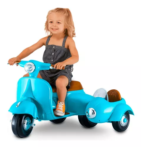 Nova Motinha Elétrica Infantil Sidecar Retrô Menino Menina