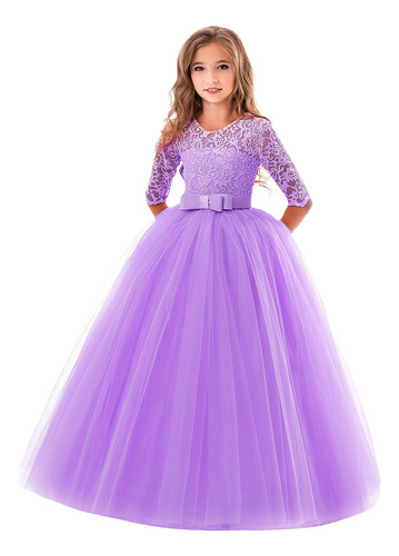 Vestido De Princesa Elegante Niña Para Cumpleaños Boda