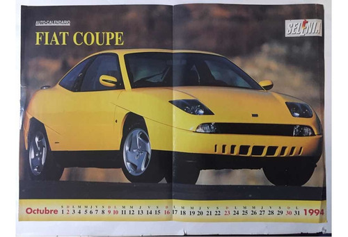 Poster Auto-calendario Fiat Coupe Almanaque Octubre 1994