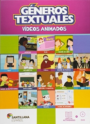 Libro Géneros Textuales ¿ Vídeos Animados + Dvd De Editora M