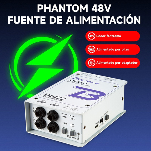 Bolanle J22 Caja Directa Estéreo Xlr 1/4 Dual Canal