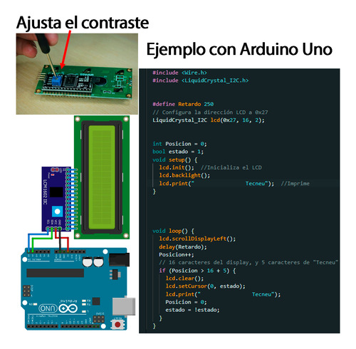 3 Pantallas Lcd 16x2 + 3 Interfaz I2c + 3 Protector Acrilico