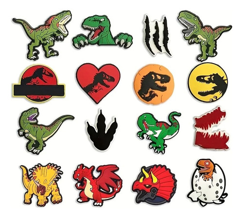 Pins Para Croc/gomones X 4 Unidades Dinosaurios 2