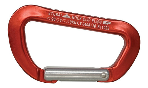 Mosqueton Tipo D Rock Clip Sin Seguro Rojo Gm-88