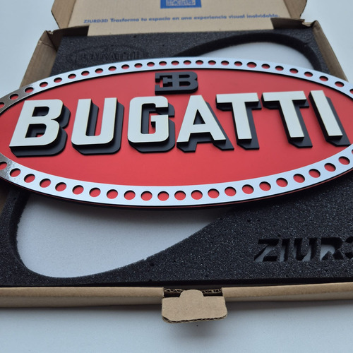 Cuadro3d Escudo Bugatti Roll Royce Aston Martin 40cm Exotic Bugatti