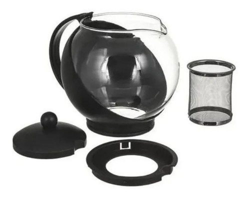 Tetera Tego De Vidrio Con Filtro 1250 Ml Color Negro