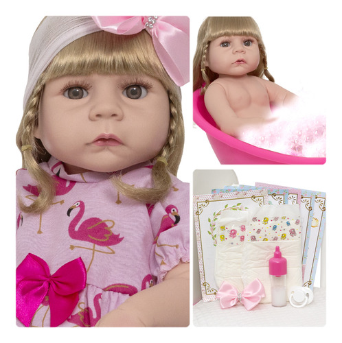 Boneca Reborn Recém Nascida Abigail Com Kit Acessórios