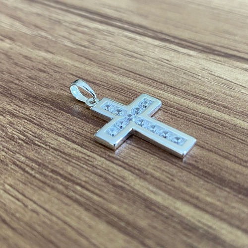 Imagen 5 de 10 de Dije Cruz De Plata 925 Circonia Mujer Hombre Agálea Joyería