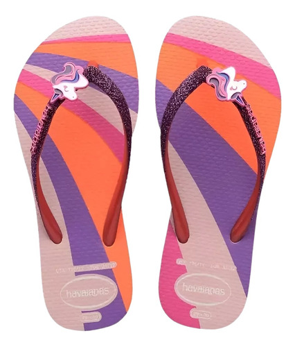 Chinelo Havaianas Infantil Slim Glitter Unicórnio Original 