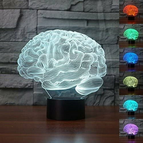 3d Cérebro Humano-cerebelo Lampada De Mesa Modelo 7 Cor Cha