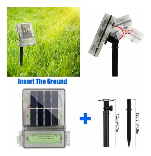 Erchen Solar Powered Led String Lights With Backup Batt...