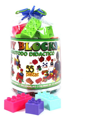Armotodo Didáctico Toy Blocks 55 Piezas Con 25 Stikers