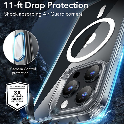 Capa iPhone 16 Pro Max Esr Com Botão Câmera Transparente
