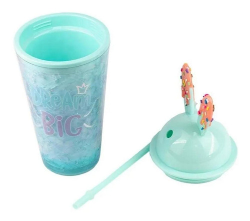 Imagen 3 de 7 de Vaso Con Bombilla Diseño De Conejo Kawaii 430 Ml