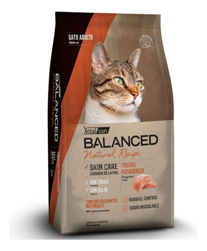 Vitalcan Balanced Natural Gato Adult Trucha Patagonica 15 Kg