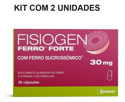 Kit Fisiogen Ferro Forte 30mg Com 2un De 30 Cápsulas Cada