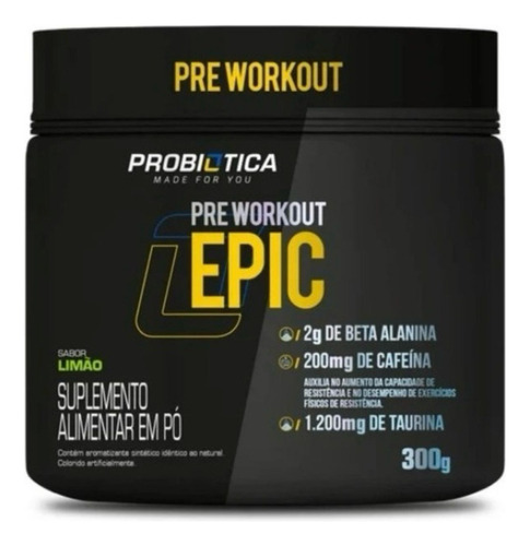 Pre Whorkout Epic Suplemento Em Pó 300g Pre Treino