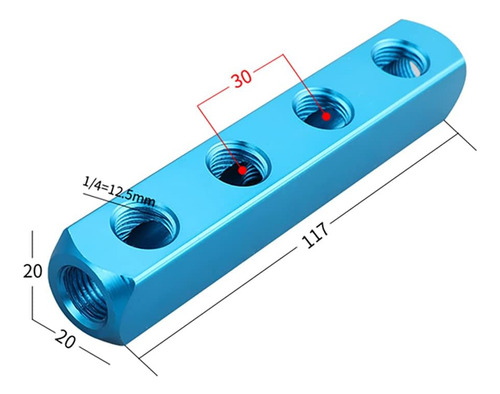 1/4 Divisor En Línea De Aluminio Del Compresor De Aire Neum