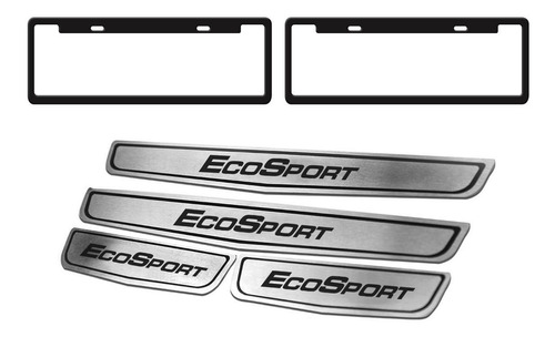 Cubre Zocalos + Kit Patente Negro P/ Ecosport 2013/......