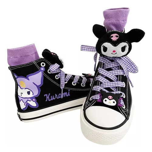 Zapatos De Lona Versátiles Sanrio Kuromi, Zapatillas Casuale