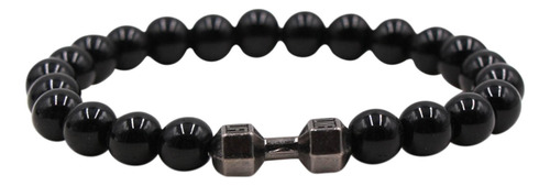 Pulseras Negras Con Mancuernas Para Hombre Y Mujer Con Mancu