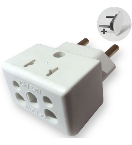 Plug Adaptador De Tomada 10a/20a Bob 3 Pinos + Brinde