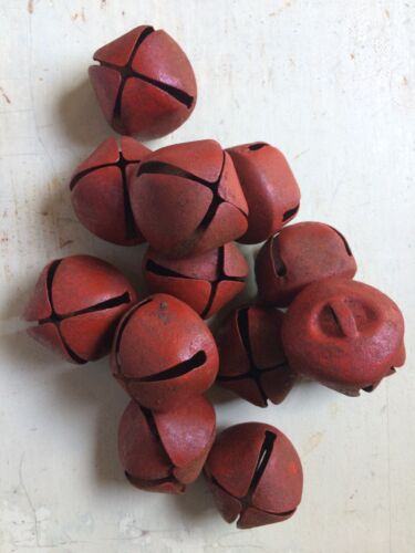 12 Primitive Rusty Tin Christmas Jingle Bells Bell 35mm Bbc