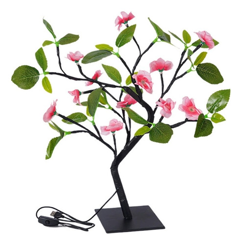 Lámpara Árbol De Bonsái Con 24 Decoraciones Led Luces Baihan