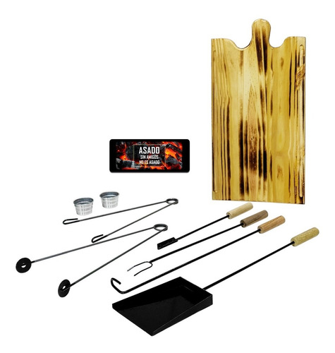 Juego De Parrilla Asador Asado Set X9 Productos Utensillos