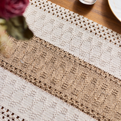 Tapete De Mesa Para Decoración Del Hogar, Macramé, Crema Y M