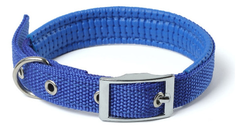 Collar Para Correas Perros Con Hebilla Metálica Ajustable M Azul