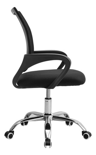 Silla De Oficina Exahome Ergonomica Negra Metalica Premium Color Negro Material Del Tapizado Mesh