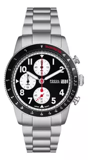 Relógio masculino de aço inoxidável Fossil Sport Tourer com 1 pulseira prateada