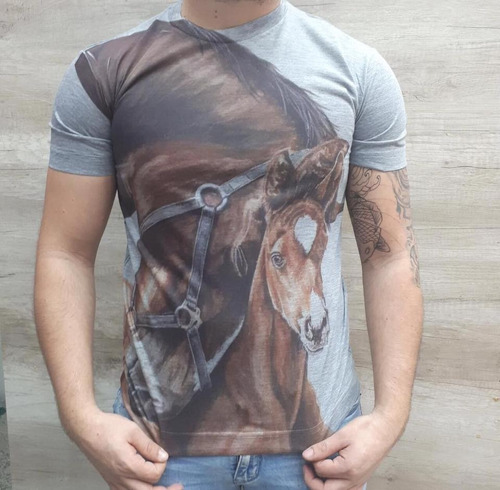 Blusa Masculina De Malha - Estampa De Cavalo