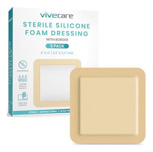 Vivecare Apósito De Espuma De Silicona Para Heridas (4 X 4,