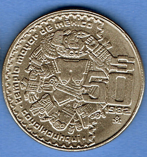 Imagen 1 de 4 de Moneda Antigua50 Pesos Coyolxauhqui 1984 O 1982 Templo Mayor