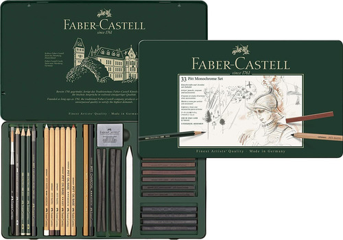 Set De 33 Piezas Lapices Crayones Carbon Faber Castell