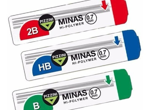 Minas Pizzini P/ Portaminas 0,7 Mm B X12 Unid Lapiz Mecánico