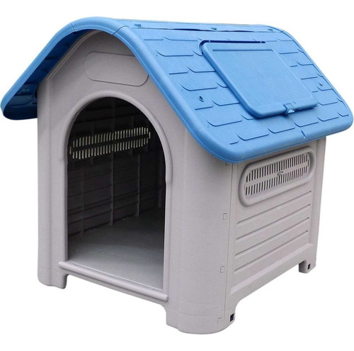 Casa P/perro Con Techo Grande Azul