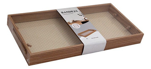 Bandeja De Madera C/ Fondo De Vidrio 20x40x4cm Deco Vgo 