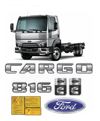 Adesivo Ford Cargo 816 Emblema Cromado Caminhão Kit13 Cor Cargo 816