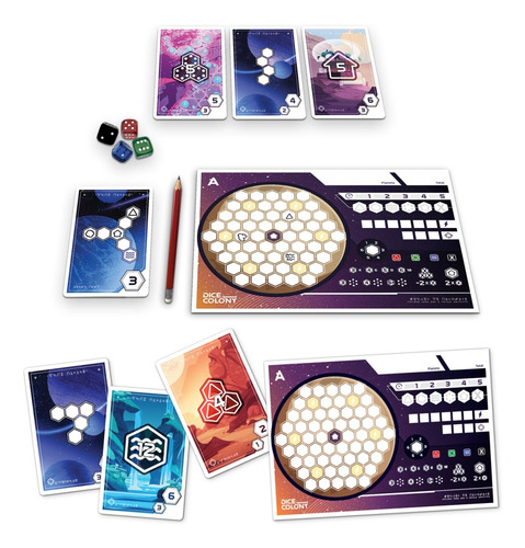 Jogo De Dados E Tabuleiro Dice Colony Board Game Buró