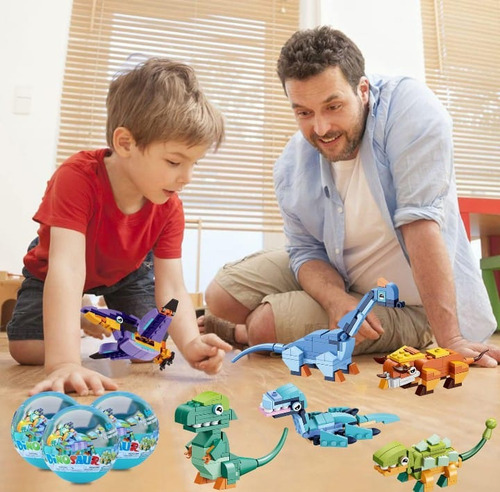 Bloques De Construcción Dinosaurios Para Armar 6 En 1.f