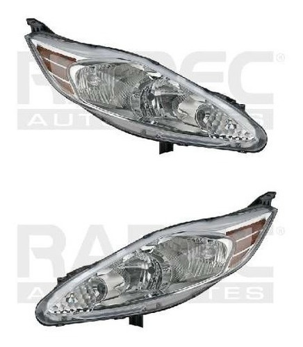 Par Juego Faros Ford Fiesta 2011 - 2013 Fondo Gris Depo Rxc