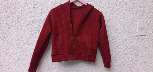 Campera Bordeaux De Niño Con Capucha Talle 12.