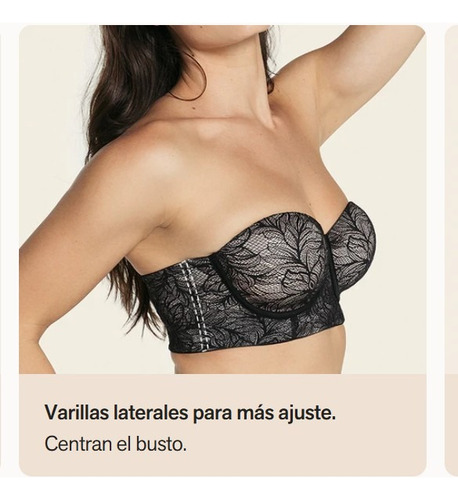 Leonisa Strapless Bustier 360° De Perfección Encaje 36b 38b