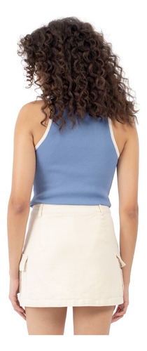 Top Básico Con Canales Y Contraste Para Dama Forever 21